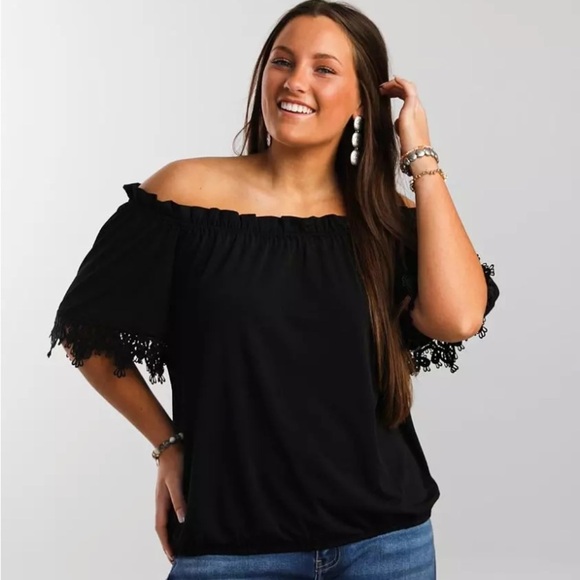 Daytrip Tops - Daytrip Black Off The Shoulder Blouse